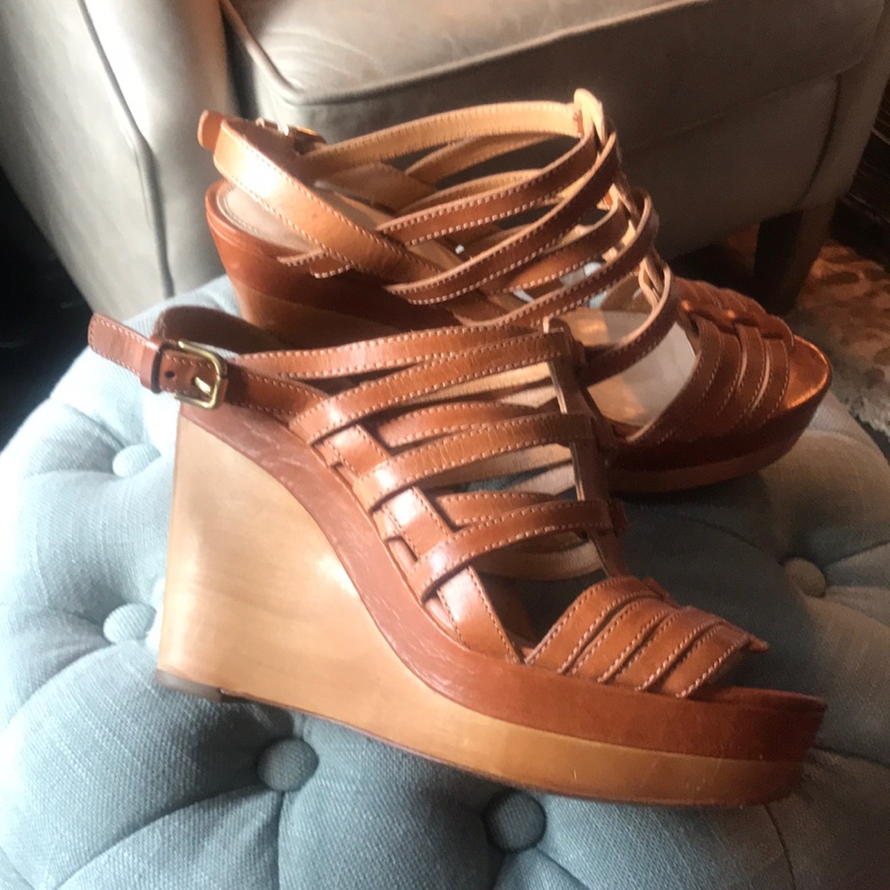 Coach leather platform sandals